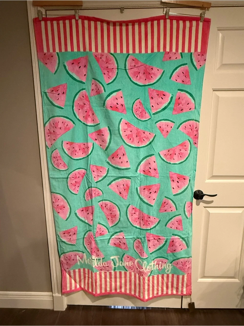 NWT Matilda Jane Kids' Watermelon Print Swim Towel - Pink & Aqua